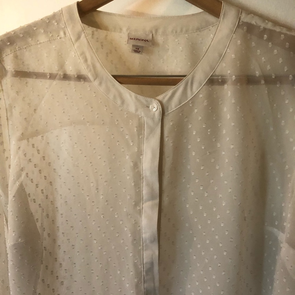 Great Merona transition top! Sheer! Long sleeves.